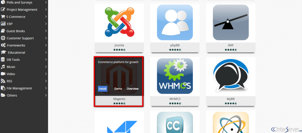 Install Magento from Softaculous