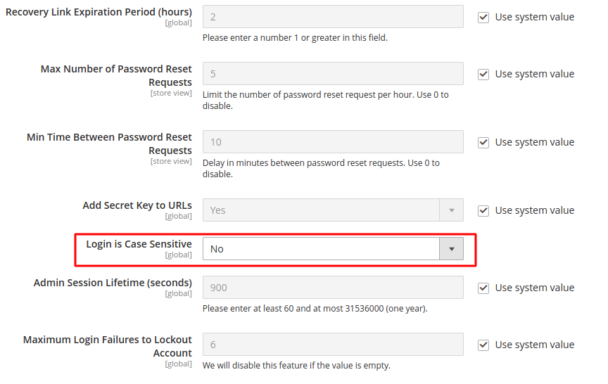 Make login case sensitive in Magento - Step 4