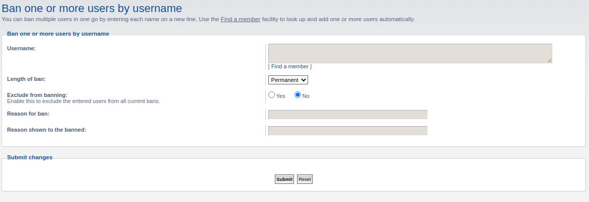 How to ban users in phpBB - Step 4