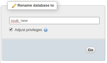 Rename database in MySQL