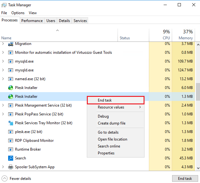 Windows Plesk