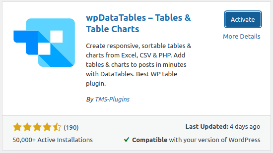 WPDataTables- Best Table and Chart maker Plugin for WordPress screenshot 2