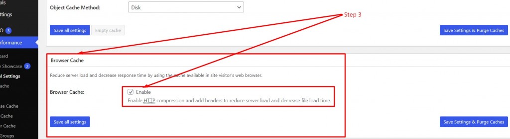 WP Total Cache Step 3