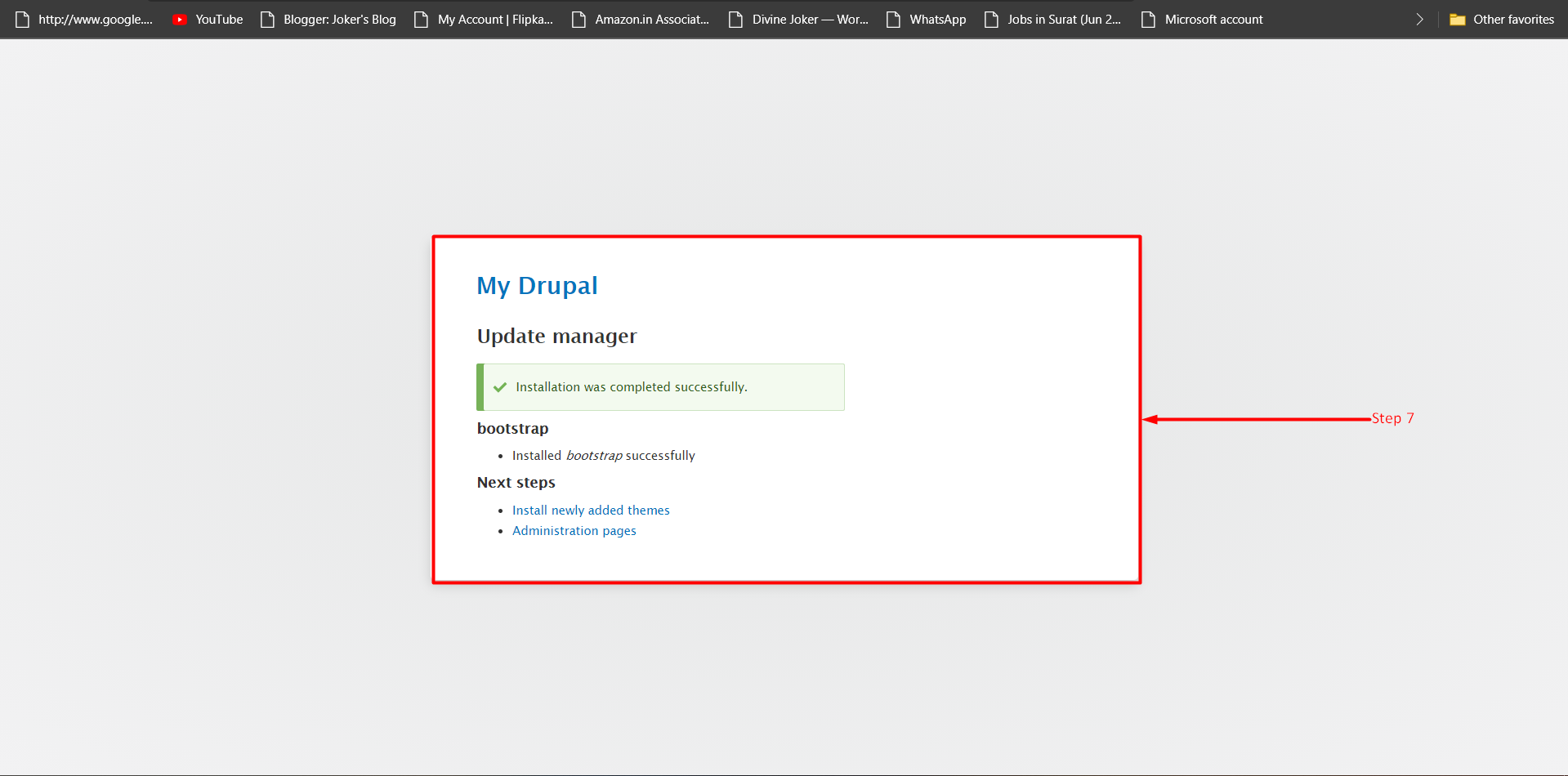 How to install a theme in Drupal - Step 6