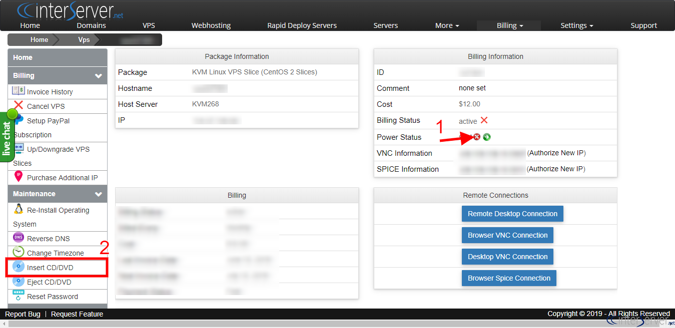 InterServer Customer Panel