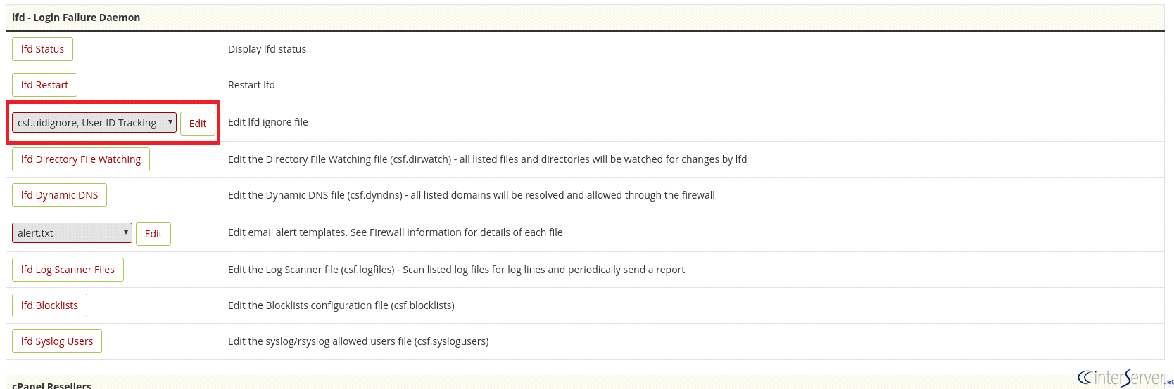 Disable lfd alert
