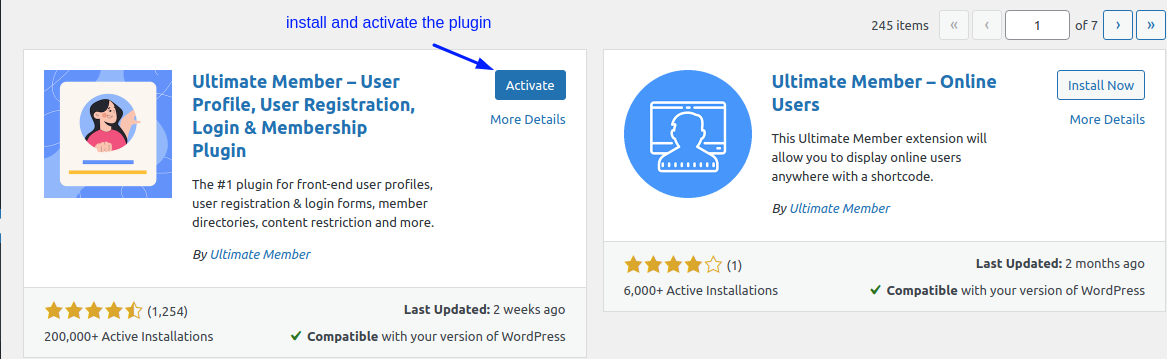 Install and Activate Ultimate Member plugin for WordPress