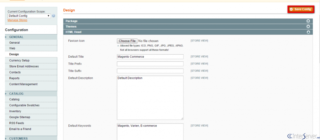 Add custom favicon in Magento
