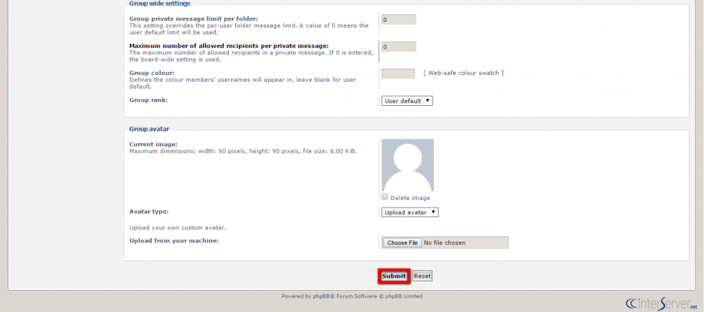 Create User Group in phpBB