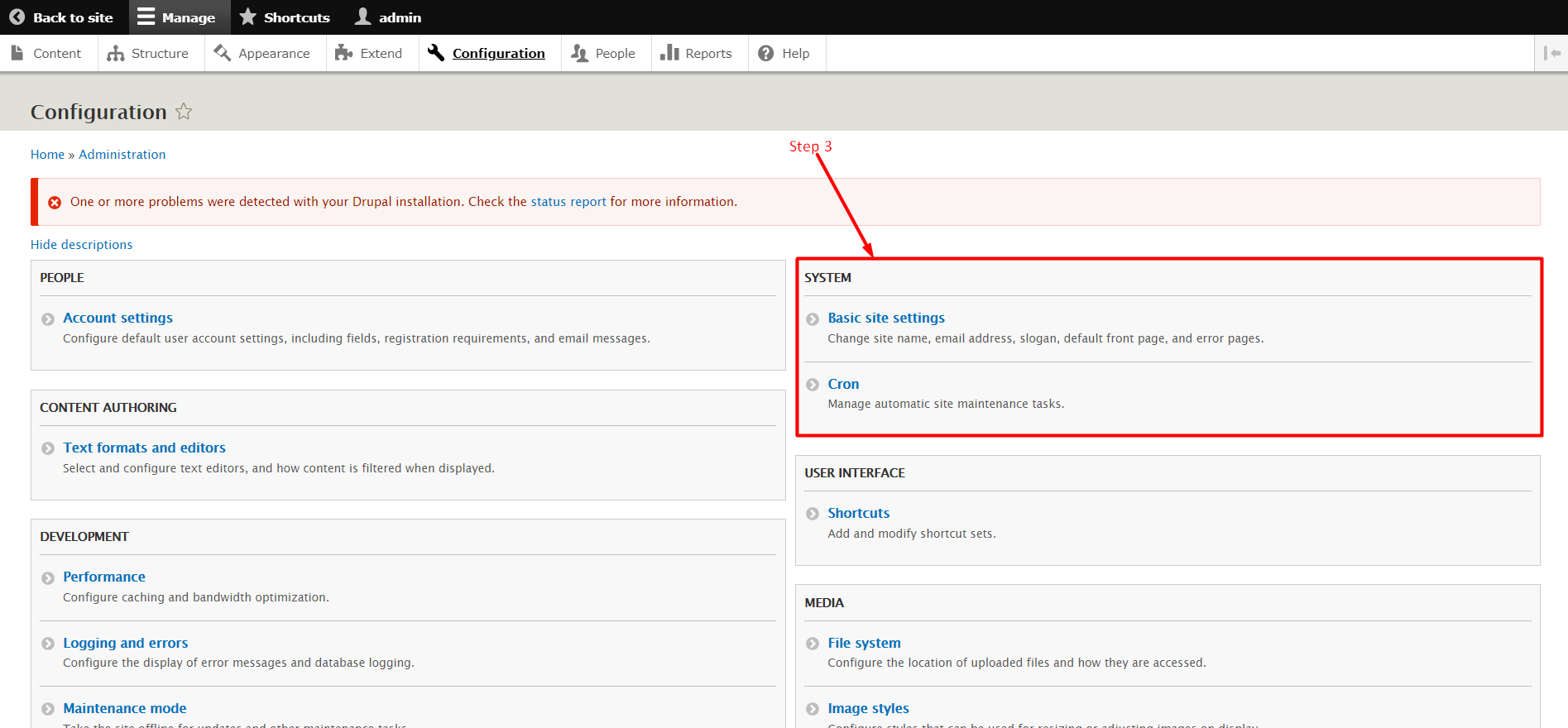 How to change Drupal Front page - Step 3