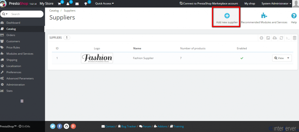 Manage suppliers in PrestaShop