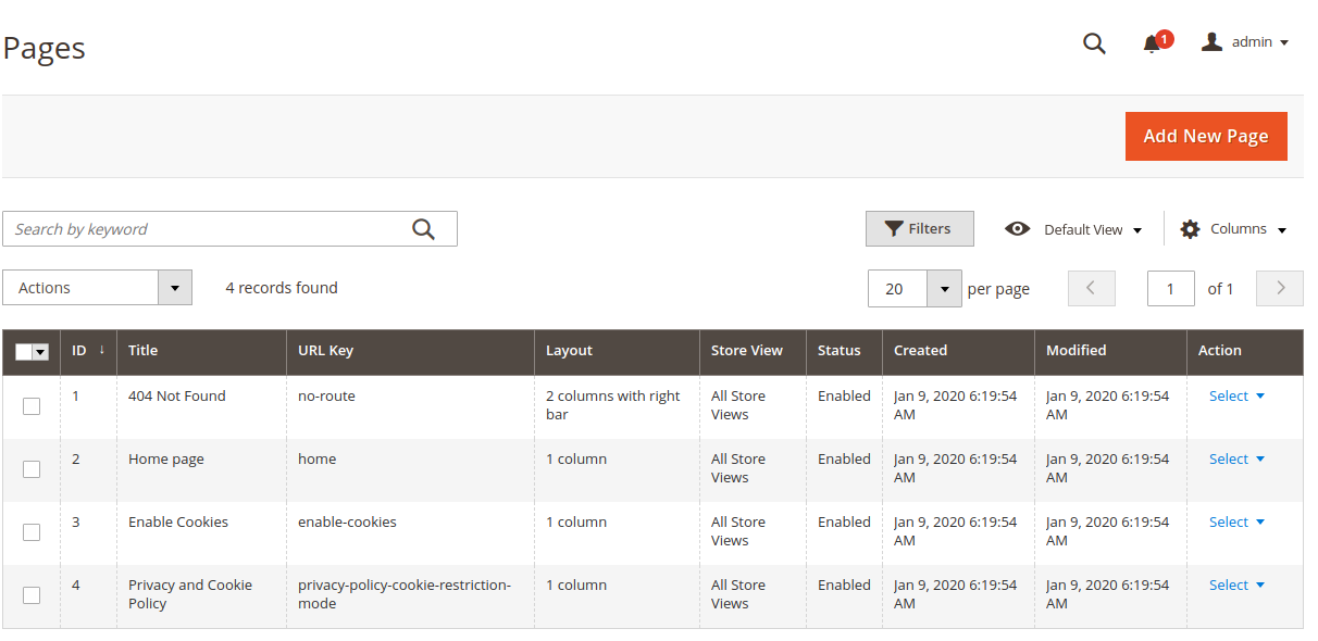 Update 404 Page in Magento - Step 1