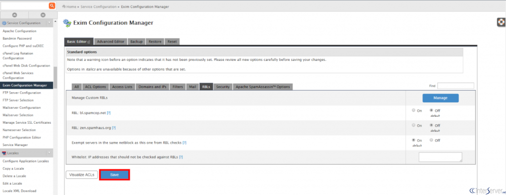 Disable SpamCop