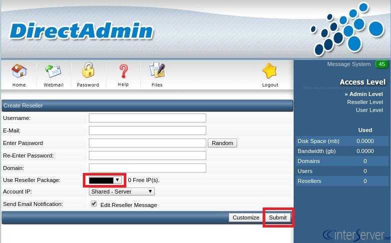 Add reseller account