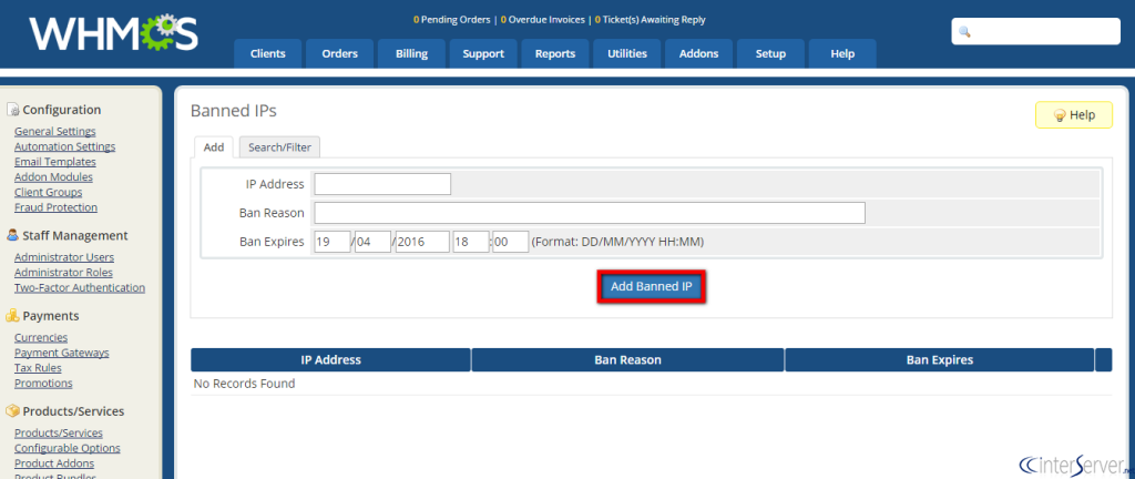 Banned IPs
