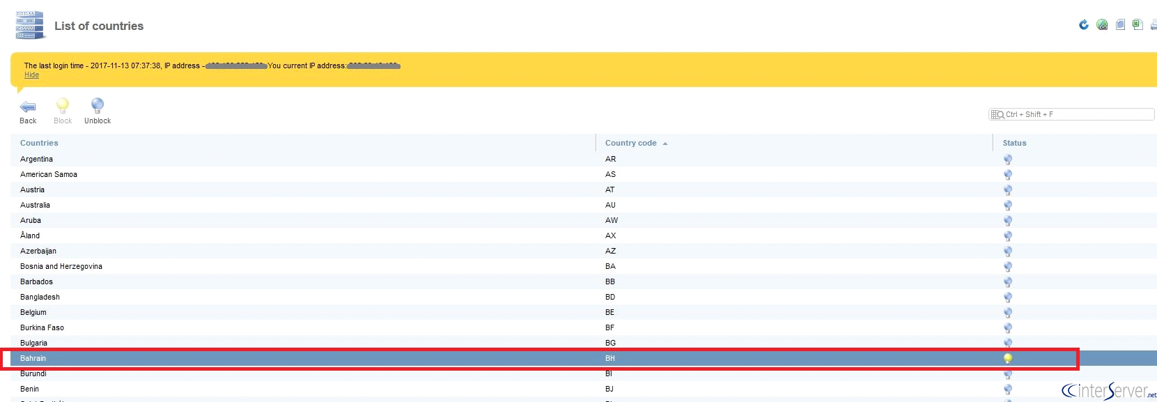 Block Traffic in ISP Manager
