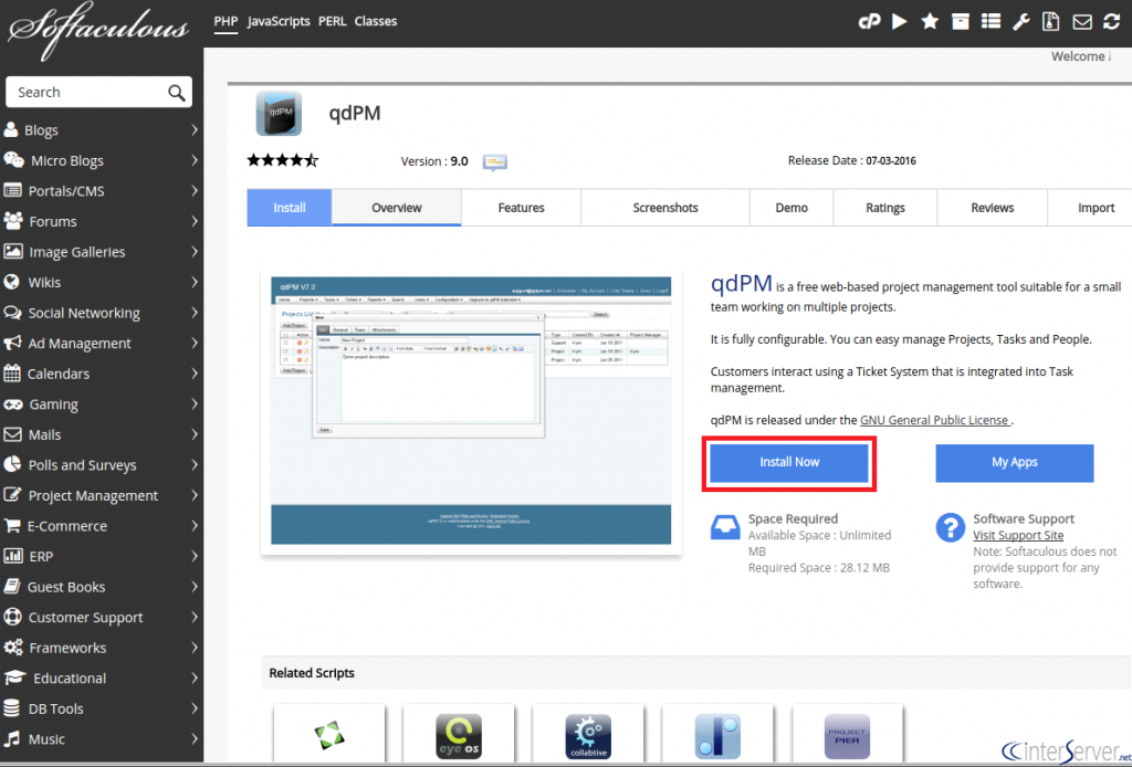 Install qdpm