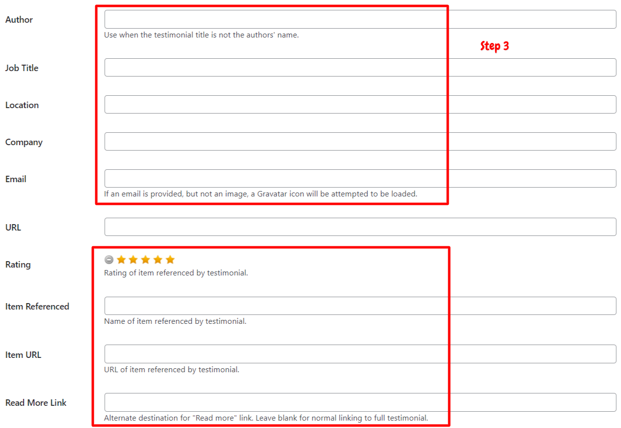 Create a New Testimonial