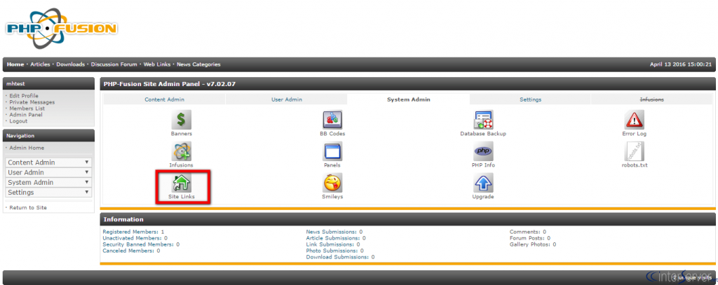 Manage Site Links in PHP-Fusion