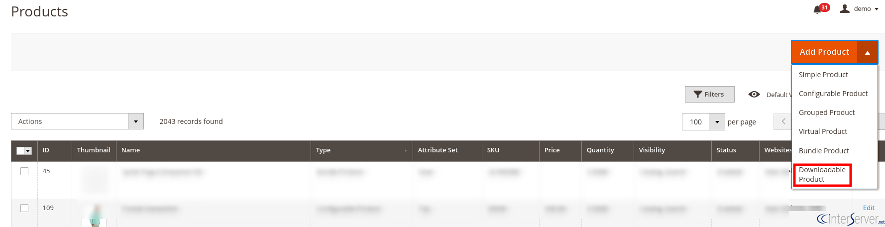 Downloadable products