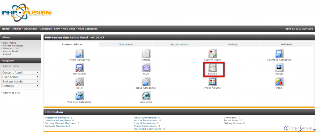 Manage Forums