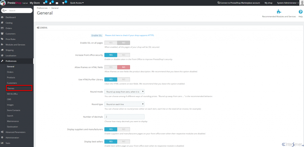 Install new theme in PrestaShop