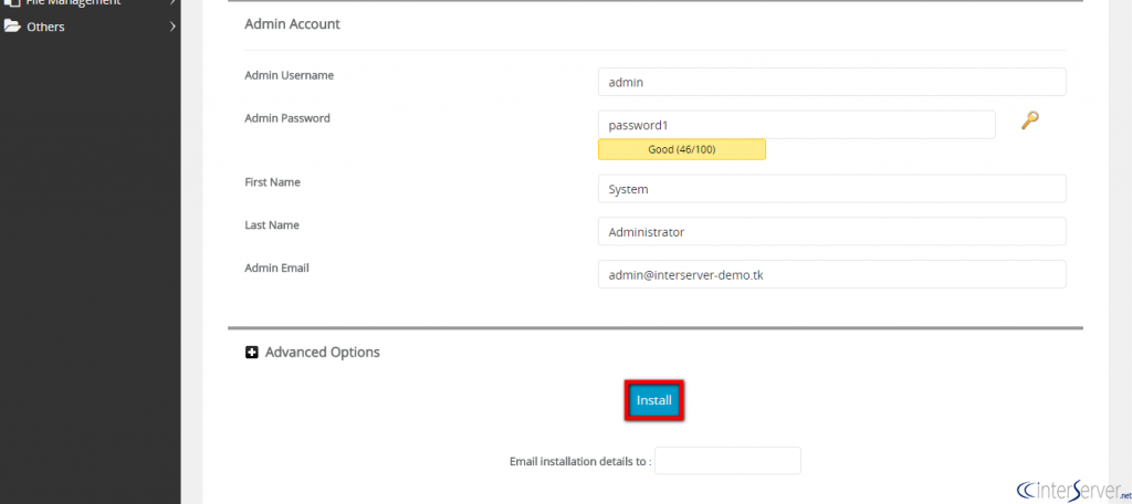 Install Magento from Softaculous