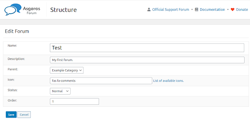 Create a sub-forum inside a forum