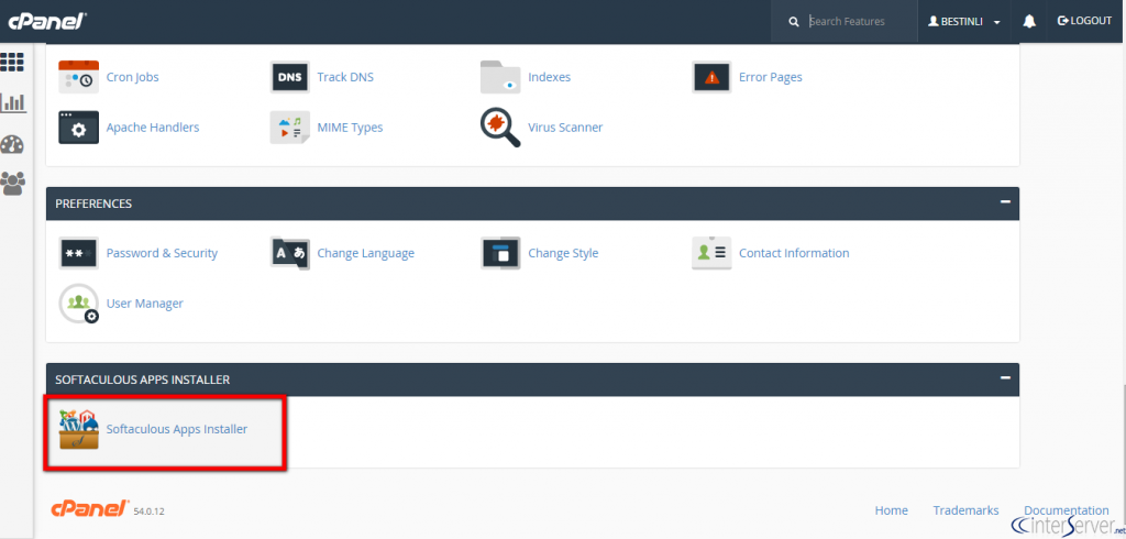 Install Magento from Softaculous
