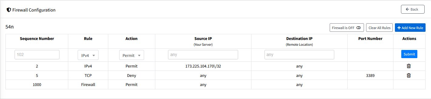 Server Hardware Firewall Rules (ACL) screenshot 2