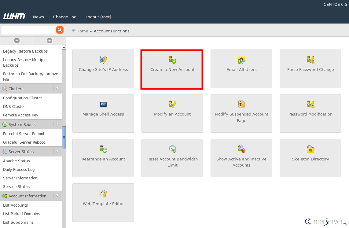 Create cPanel
