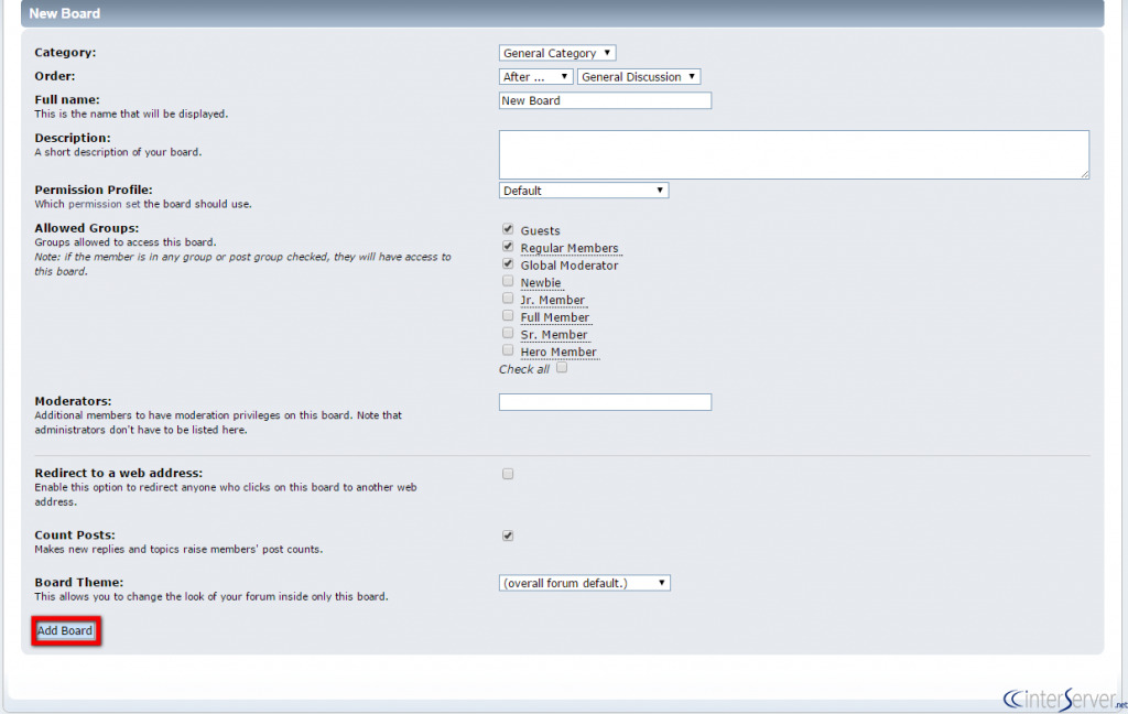 Create new forum
