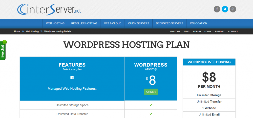 Interserver WordPress Hosting