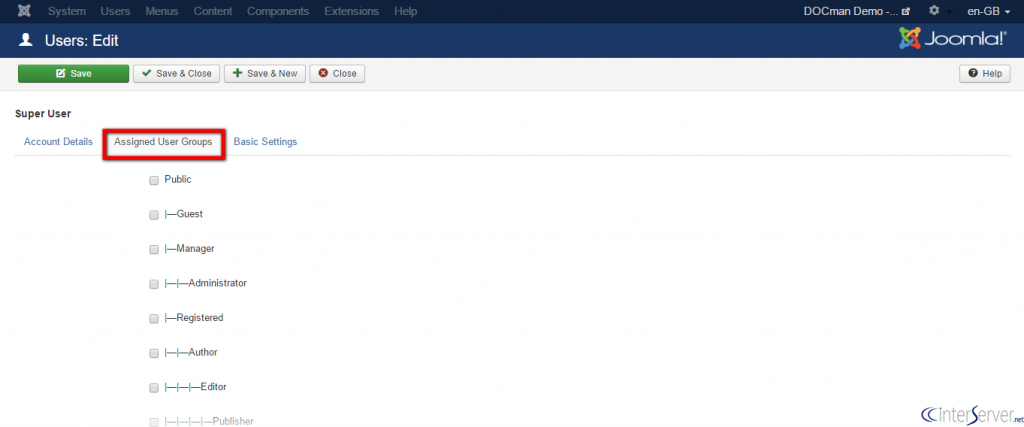 Manage User Account Information