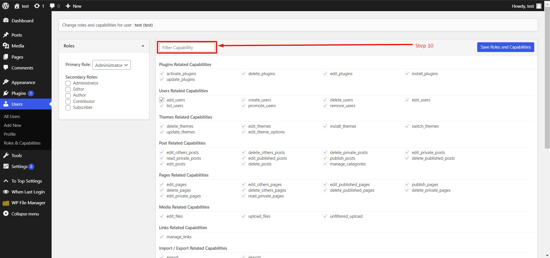 Filter capabilities
