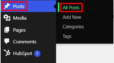 Navigate to posts list in WordPress