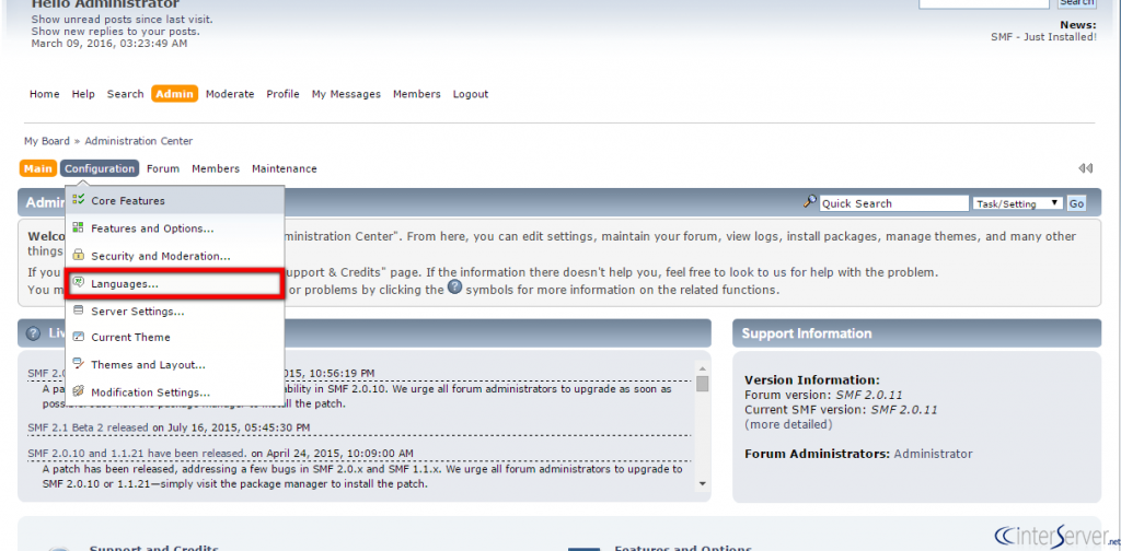 Add Language in SMF