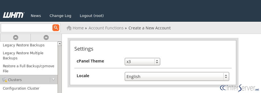 Create cPanel