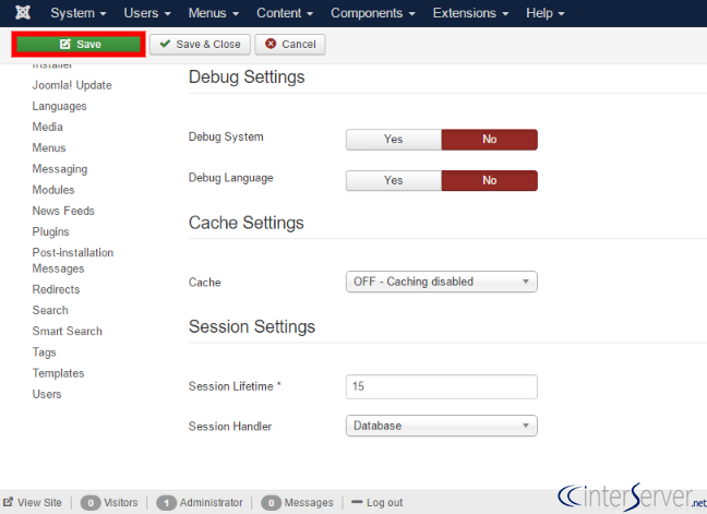 Cache Settings