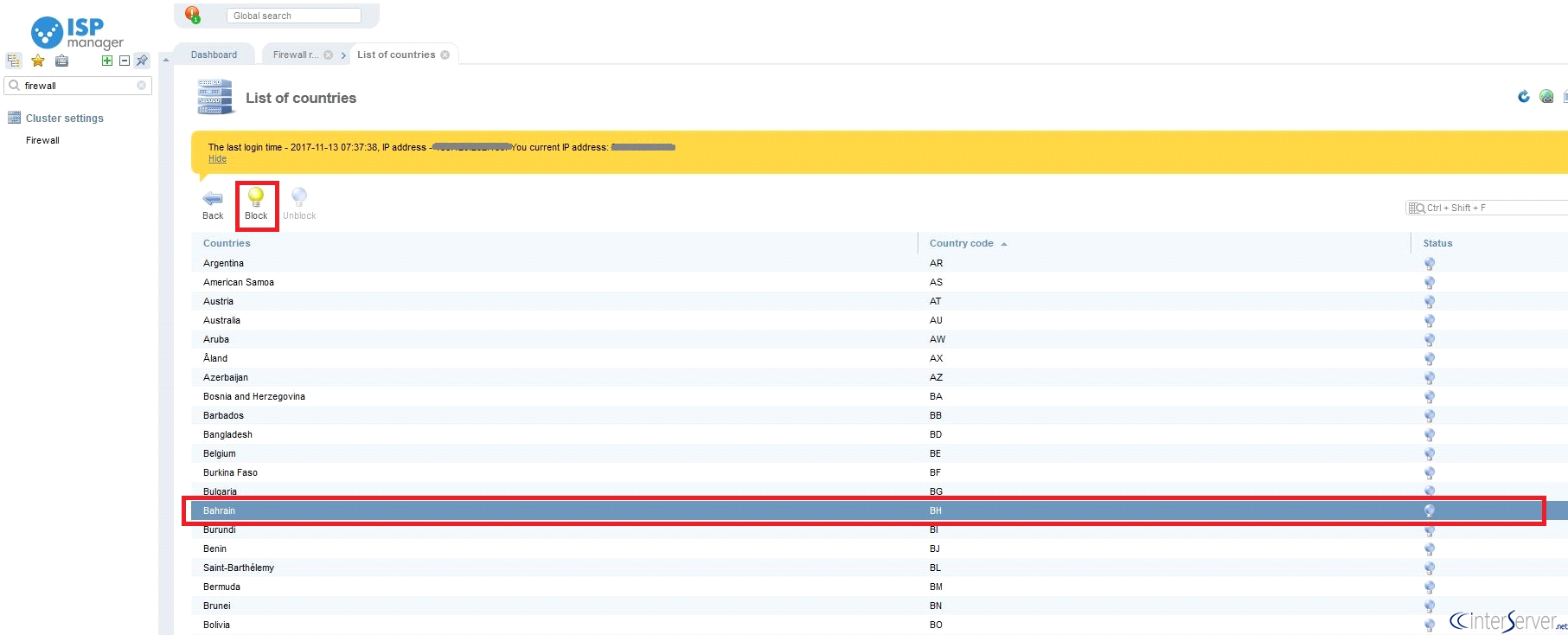 Block Traffic in ISP