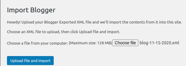 Migrate from Blogger to WordPress - Step 2