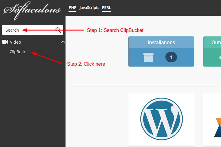 Install ClipBucket using Softaculous