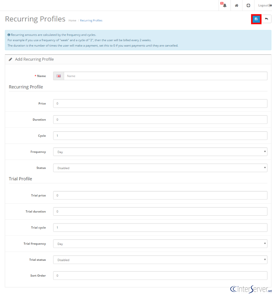 Recurring Profile