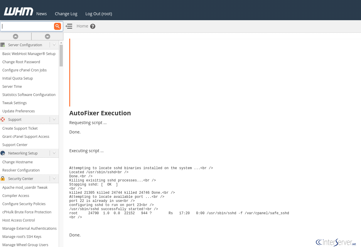Reset SSH Port