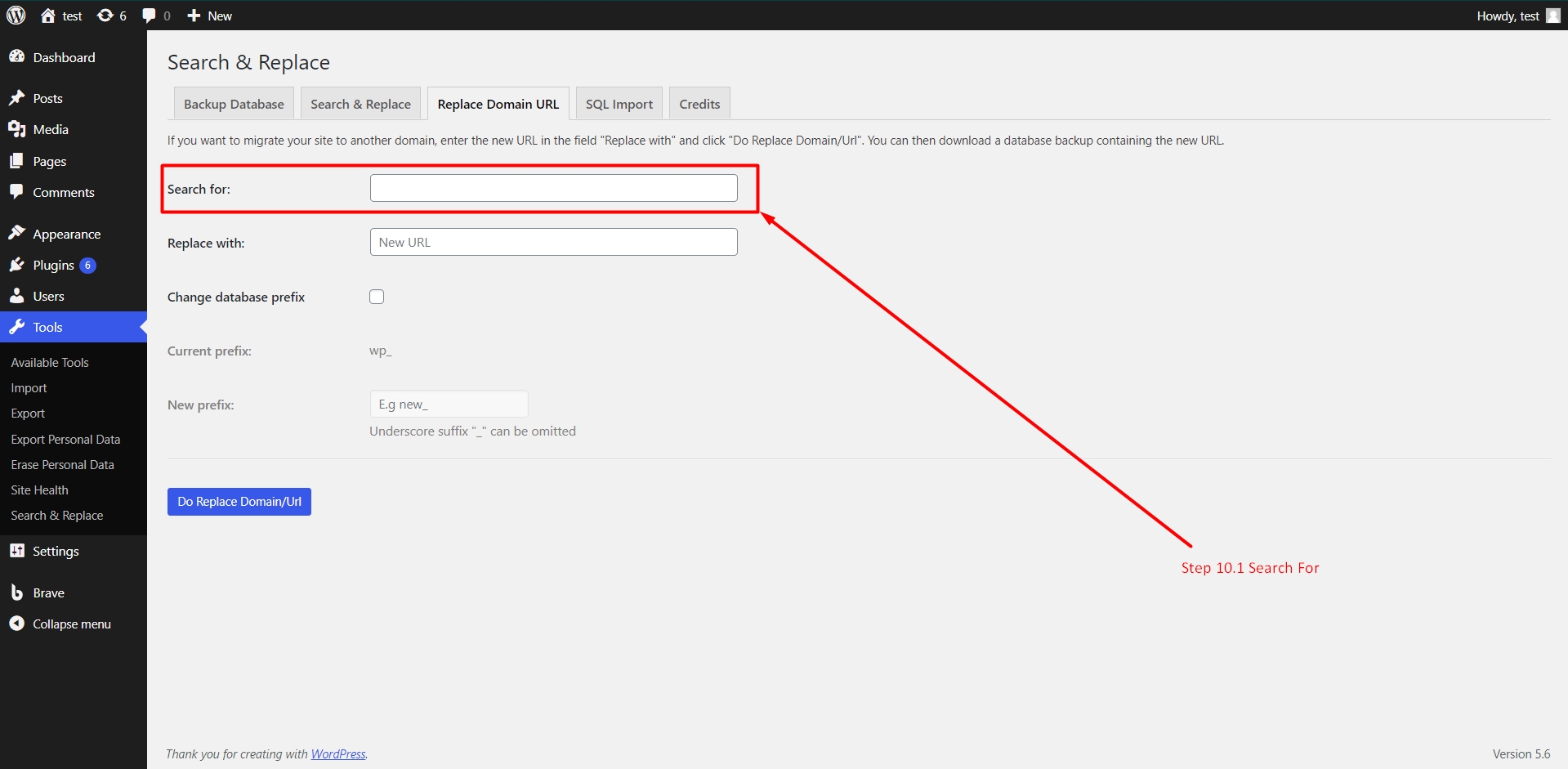 Search for a URL in WordPress database