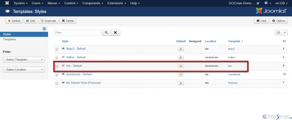 Install Joomla Template