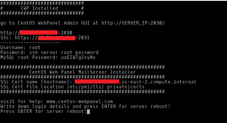 Install CWP