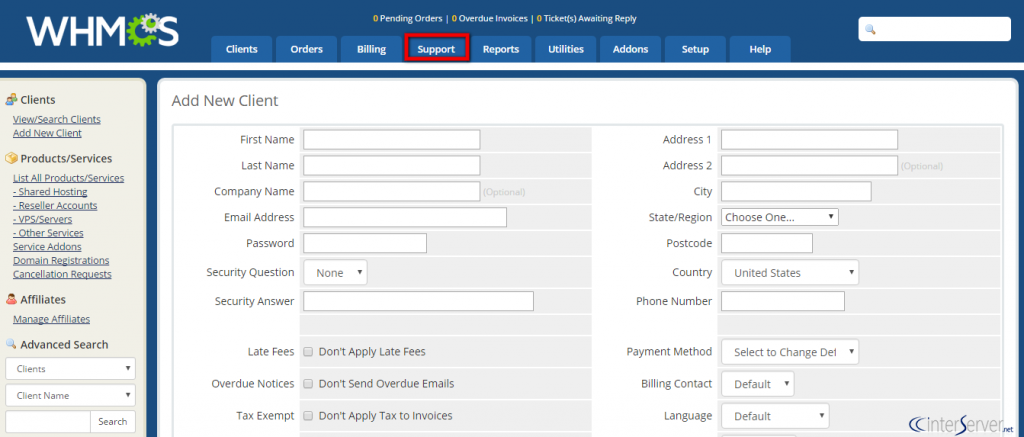 Create Support Ticket