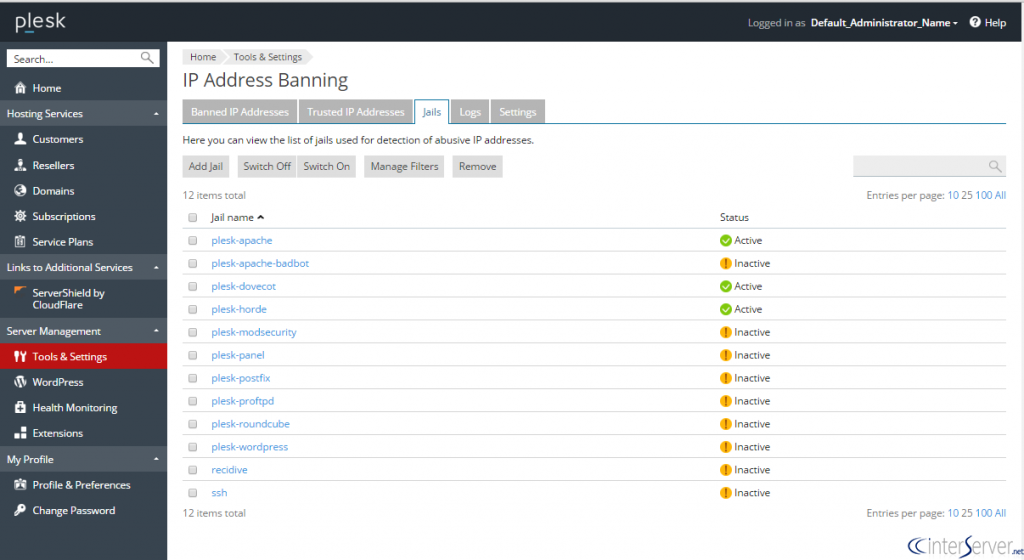 Security in Plesk