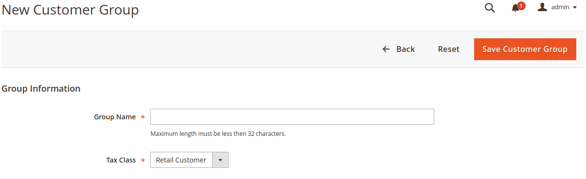 Manage customer groups in Magento - Step 3